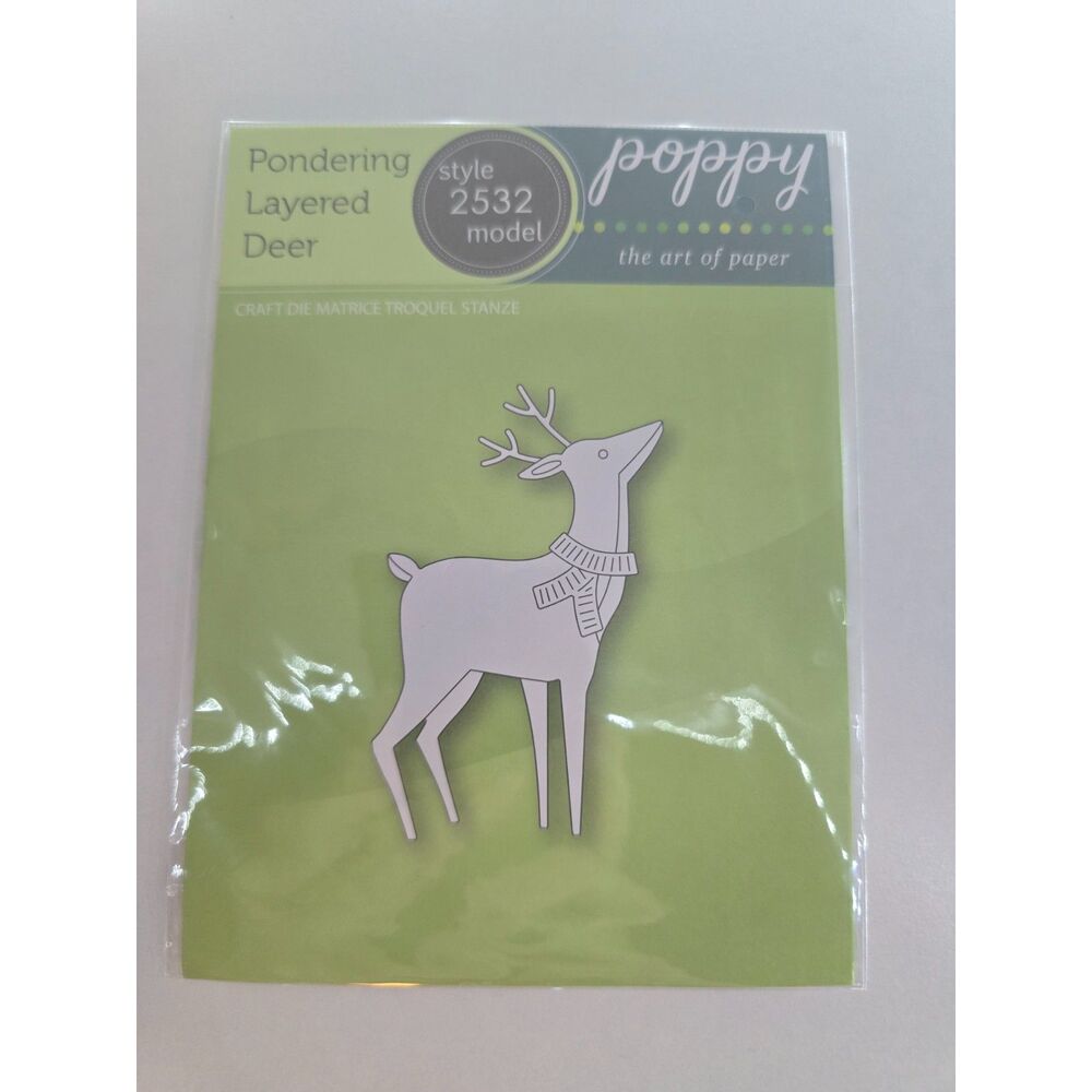Poppystamps Pondering Layered Deer Craft Die 2532 Christmas Winter NEW